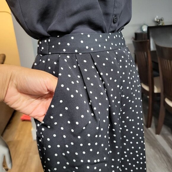 GU - Wide legs cropped polka dot pants US S - Picture 4 of 9